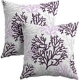 thumbnail image 1 of Purple and Gray Coral Throw Pillow Covers 12x20 Set of 2 Summer Beach Coastal Theme Cushion Case Cotton Linen Square Sea Coral Tree Throw Pillows Case for Holidays Party Sofa Couch Bed Bench Outdoor, 1 of 6