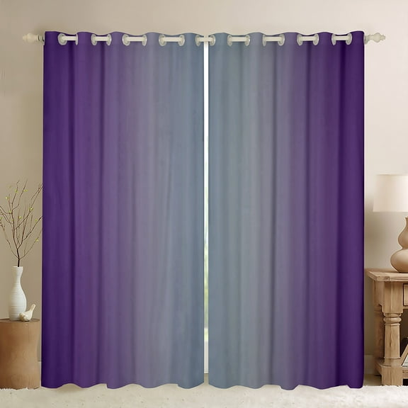 Purple and Gray Curtains for Bedroom,Rainbow Ombre Blackout Curtains Aesthetic Living Room Decor,Gradient Colorful Curtains & Drapes Abstract Window Curtain 2 Panels 42"Wx63"L