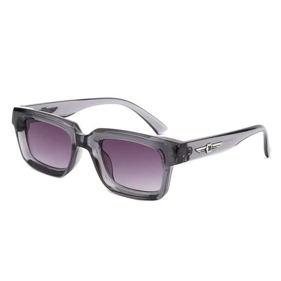 Purple-Gray Gradient Square Sunglasses with Decorative Detail - Gradient Lens UV Protection Stylish Daily Eyewear