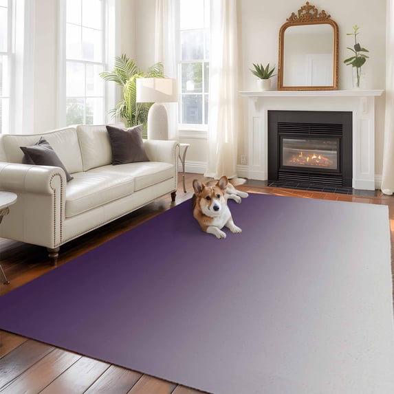 Purple Gray Large Area Rugs 5x8 ft Gradient Washable Rug Non Slip Indoor Carpet Absorbent Floor Mat for Living Room Bedroom Dining Room