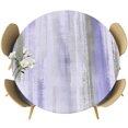 thumbnail image 1 of Purple Gray Ombre Round Tablecloth 55-60 Inch Round Fitted Table Cloth with Elastic Edge, Modern Abstract Art Oil Painting Waterproof Table Cover Protector for Outdoor Picnic Party Dining, 1 of 9