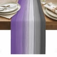thumbnail image 1 of Purple Gray Ombre Table Runner - 70 Inch Long, Kitchen Dining Table Runner Dresser Scarves, Vintage Country Wooden Farmhouse Decor for Coffee Tables Wedding Party Banquet, 1 of 8
