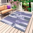thumbnail image 1 of Purple Gray Outdoor Rug for Patio/Deck/Porch, Non-Slip Large Area Rug 4 x 6 Ft, Vintage Farmhouse Ombre Wooden Grain Indoor Outdoor Rugs Washable Area Rugs, Reversible Camping Rug Carpet Runner, 1 of 8