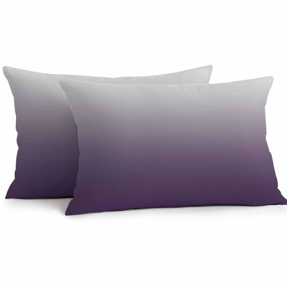 Purple Gray Outdoor Waterproof Pillow Covers 20x12 Pack of 2 Gradient Decorative Outdoor Pillow Covers Square Cushion Cases for Patio Furniture Pergola Couch