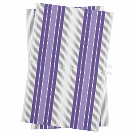 Purple Gray Stripes Kitchen Towels Set of 2, Water Absorbent Dish Towel, Modern Simple Abstract Vertical Lines Decorative Hand Towels - Quick Drying Cloth for Cooking Baking, 18x28 Inch
