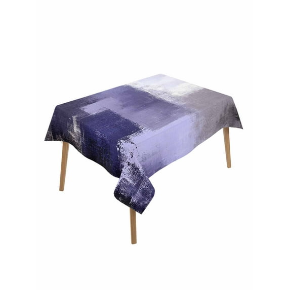 Purple Gray Table Cloth, Modern Oil Painted Art Abstract Geometric Waterproof Tablecloth for Rectangle Tables, Reusable Washable Fabric Table Cover for Restaurant Kitchen Dining Tables 60"x102"