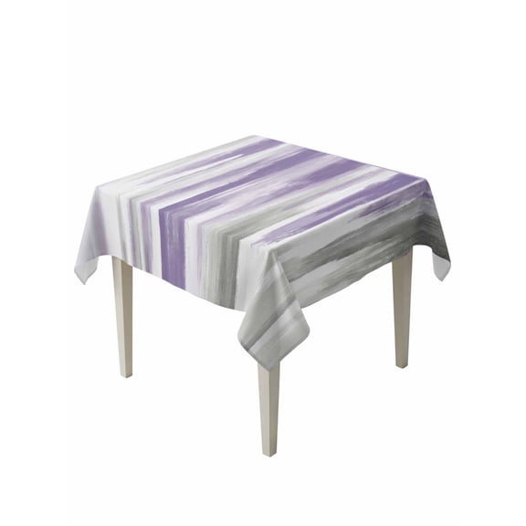 Purple Gray Table Cloth, Vintage Country Abstract Gradient Aesthetic Waterproof Tablecloth for Square Tables, Reusable Washable Fabric Table Cover for Restaurant Kitchen Dining Tables 54"x54"