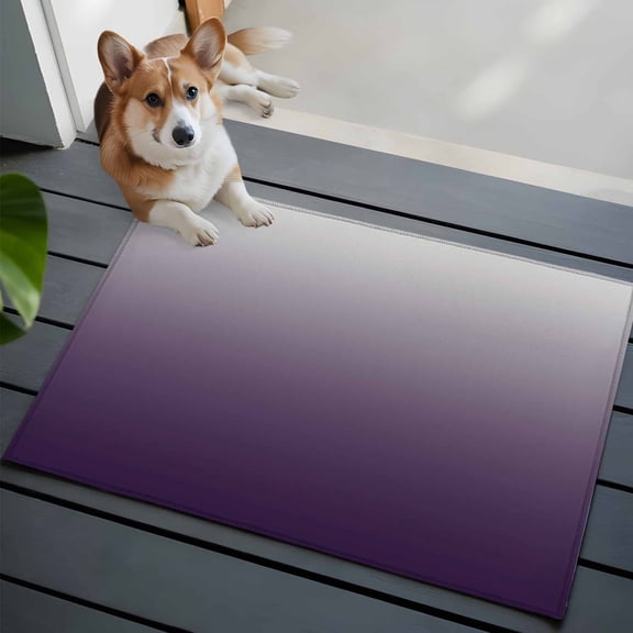Purple Gray Washable Area Rug 2x3 Gradient Low-Profile Area Rugs with Non Slip Backing Indoor Floor Carpet for Entrance Bedroom Living Room Home Office