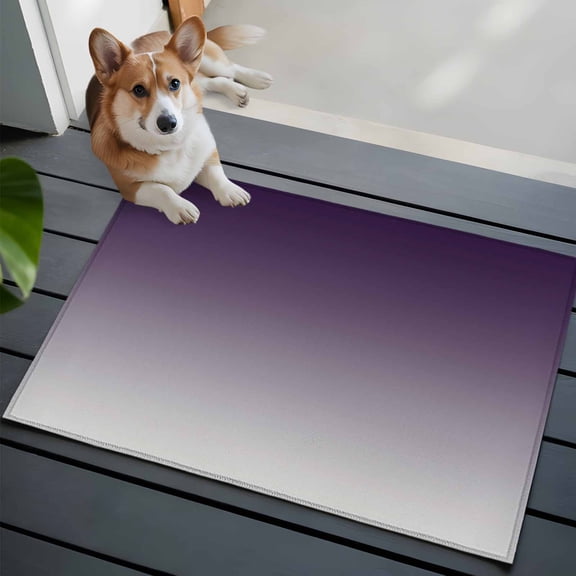 Purple Gray Washable Area Rug 2x3 Gradient Low-Profile Area Rugs with Non Slip Backing Indoor Floor Carpet for Entrance Living Room Bedroom Home Office