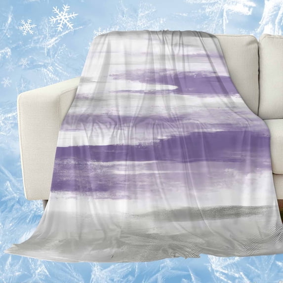 Purple Gray White Cooling Blanket,Lightweight Breathable Summer Throw Blanket with Double Sided Cold Effect,Retro Country Abstract Mottled Texture Picnic Blankets Bed Sheet for Hot Sleepers 60"x80"