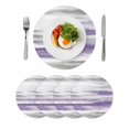 thumbnail image 1 of Purple Gray White Round 15 Inch Placemats Set of 4, Retro Country Abstract Mottled Texture HeatResistant Non Slip Place Mats for Dining Table, Wipeable Braided Kitchen Table Mats for Housewarming, 1 of 9