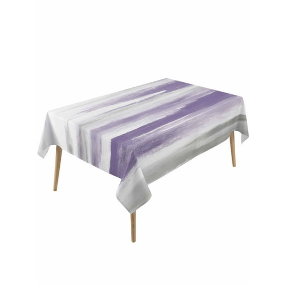 Purple Gray White Table Cloth, Retro Country Abstract Mottled Texture Waterproof Tablecloth for Rectangle Tables, Reusable Washable Fabric Table Cover for Restaurant Kitchen Dining Tables 54"x108"
