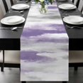 thumbnail image 1 of Purple Gray White Table Runner 72 Inches Long, Retro Country Abstract Mottled Texture Kitchen Coffee Dining Table Decoration for Home Party Birthday Wedding Home Decor 18x72 Inches, 1 of 8