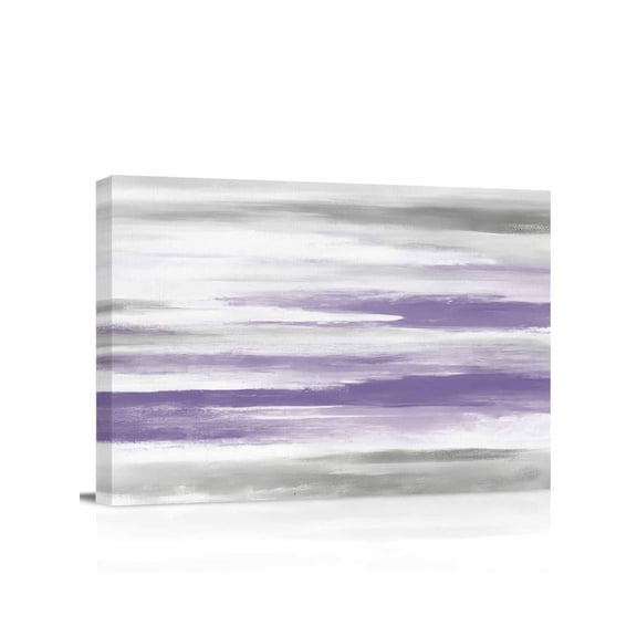 Purple Gray White Wall Art for Living Room,Canvas Picture Wall Decor for Bathroom Bedroom,Retro Country Abstract Mottled Texture Painting Artwork for Office Kitchen Hallway Dining Room Decor 12"x16"