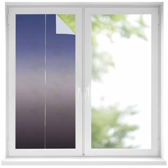 Purple Gray Window Privacy Film Gradient Texture Decorative Glass Window Film UV Blocking Static Cling Non-Adhesive Sticker Covering for Home Door 17.7 x 39.3 inches
