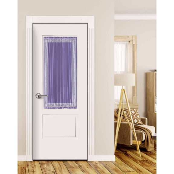 Purple Greek Key Blackout Door Curtains for French, Glass,Front, Back, Patio Door, Geometric Greece Ancient Farmhouse Geo Thermal Insulated Rod Pocket Window Curtain Drapes With Tiebacks 25"x40"