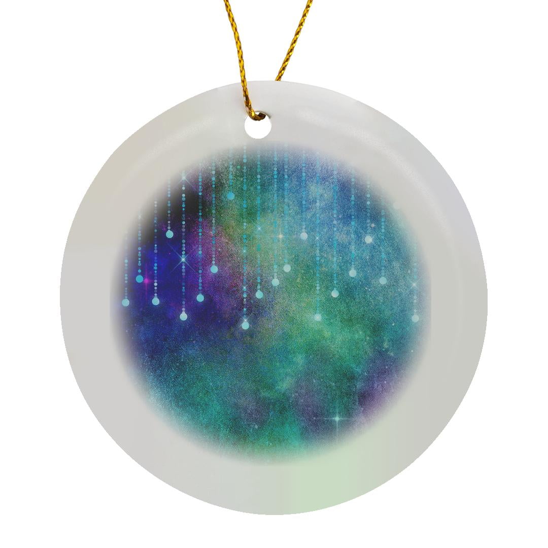 3drose, Purple, Green, Blue Image of Watercolor Image of String Light ...