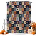thumbnail image 1 of Purple Green Blue Plaid Shower Curtain, Waterproof Shower Curtains for Bathroom, Moon Floral Cat Checked Washable Fabric Bathtub Curtain Set Bath Decor with 12 Hooks Long 72"x84", 1 of 8