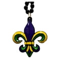 thumbnail image 1 of Purple Green Gold Fleur De Lis 36" Resin Bead Mardi Gras Necklace New Orleans, 1 of 1