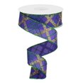 thumbnail image 1 of Purple/Green/Gold Mardi Gras Wired Ribbon Roll 1.5inx10yd -Festive Crafting and Wreath Decor Ribbon (RGA122223), 1 of 1