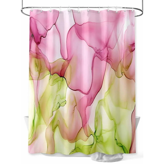 Purple Green Gradient Shower Curtain, Romantic Abstract Art Modern Waterproof Shower Curtain Set with 12 Hooks Lightweight Washable Fabric Shower Curtains for Bathroom 48x72 Inches