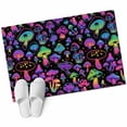 thumbnail image 1 of Purple Green Mushroom Large Area Rugs for Bedroom Living Room, Soft Non Slip Carpet Bedside Rug, Abstract Art Botanical Gradient Rectangular Floor Cover Kitchen Accent Rug 2'x3' for Office, 1 of 9