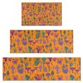 thumbnail image 1 of Purple Green Mushroom Plant Orange Pattern Kitchen Rugs Sets Of 3,Kitchen Runner Rugs Non Skid Washable,Decorative Kitchen Floor Mats for Kitchen,Sink,Laundry,17"x30"+ 17"x47" + 17"x59", 1 of 6