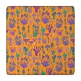 thumbnail image 1 of Purple Green Mushroom Plant Orange Pattern Square Fitted Tablecloth with Elastic Edge,Square Table Cover,Washable Elastic Table Cover for Home Kitchen Party Decor 34"x34", 1 of 6