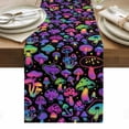 thumbnail image 1 of Purple Green Mushroom Table Runner - 70 Inch Long, Kitchen Dining Table Runner Dresser Scarves, Abstract Art Botanical Gradient Farmhouse Decor for Coffee Tables Wedding Party Banquet, 1 of 8