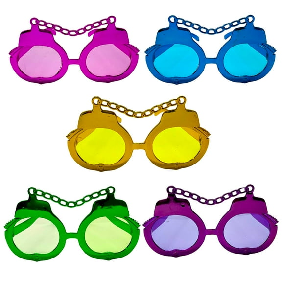 Purple, Green and Gold Handcuff Glasses (Dozen)