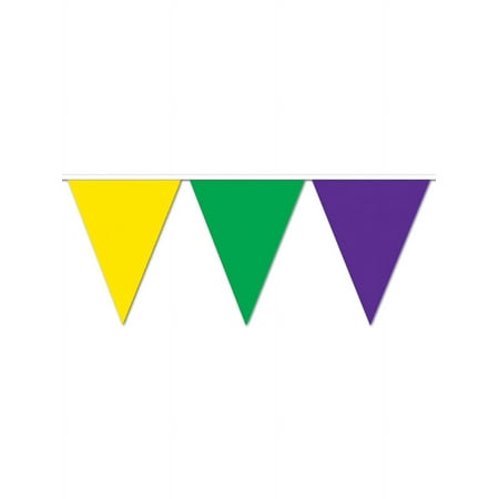 Purple, Green and Gold Indoor/Outdoor Pennant Banner 10" x 12' (Each)