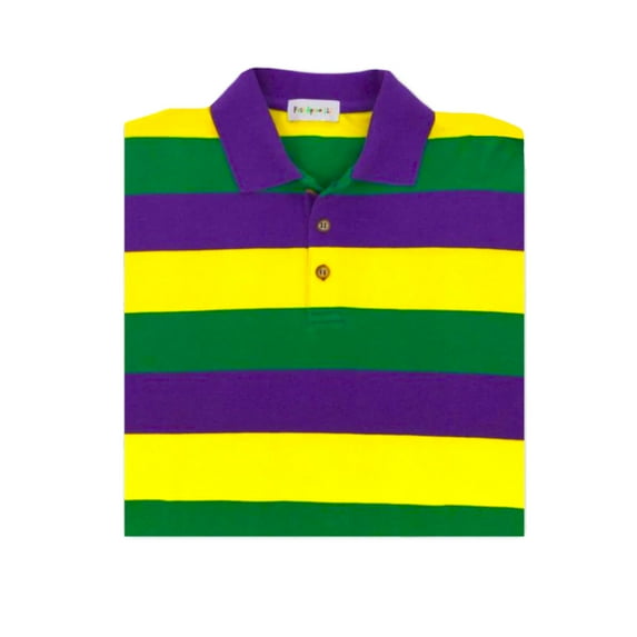Purple, Green, and Gold Long Sleeve Polo Shirt S (Each)