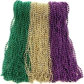 Mardi Gras Spot 6D336Col 33 Inch 07Mm Round Metallic 6 Color Mardi Gras  Beads - 6 Dozen (72 Necklaces)