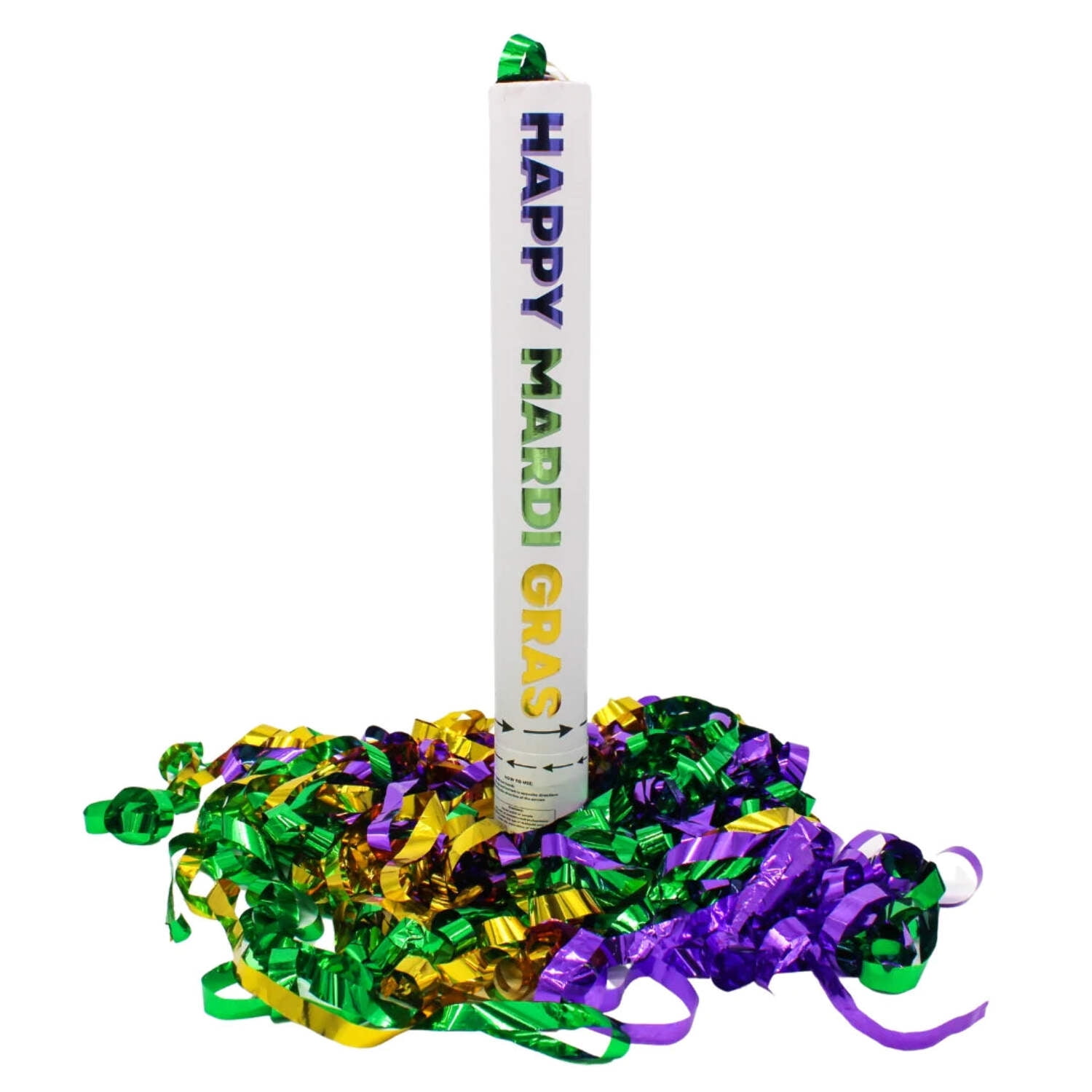 Purple, Green and Gold Mardi Gras Metallic Confetti Cannon 16