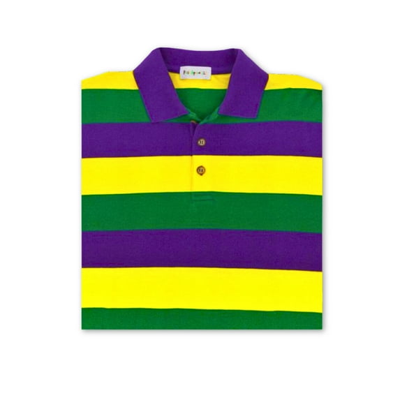 Purple, Green, and Gold Short Sleeve Polo Shirt XXL (Each)