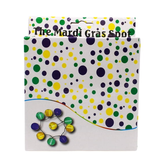 Purple, Green and Gold Square Paper Lantern String of 10 Lights (Each)