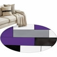 thumbnail image 1 of Purple Grey 3ft Area Rug, Modern Purple Geometric Washable Non-Slip Small Round Rugs for Entryway Bedroom Kitchen, Soft Circle Carpet for Dining Room, Playroom Nursery Rug, 1 of 9