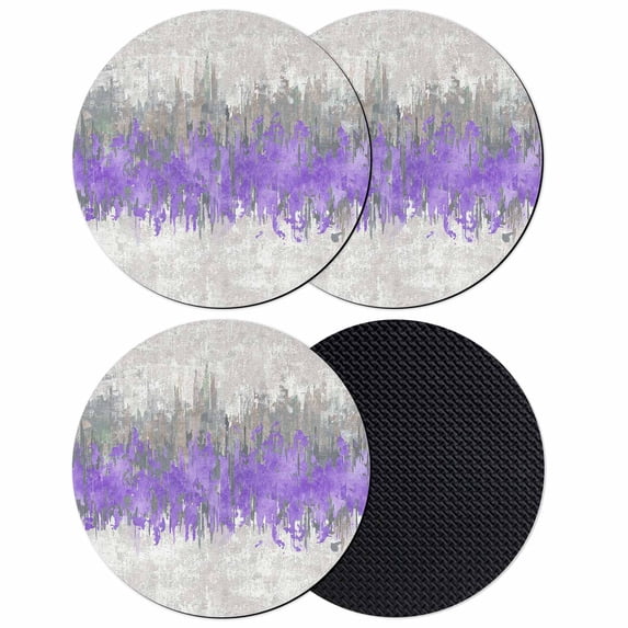 Purple Grey Abstract Coasters Set of 4, Absorbent Coasters for Drinks, Gradient Geometric Graffiti Modern Art Coaster for Desk Coffee Table Protection, Home Decor House Warming Gifts 4"
