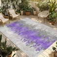 thumbnail image 1 of Purple Grey Abstract Outdoor Rug for Patio/Deck/Porch, Non-Slip Large Area Rug 3 x 5 Ft, Gradient Geometric Graffiti Modern Art Indoor Outdoor Rugs Washable Area Rugs, Camping Rug Carpet Runner, 1 of 8