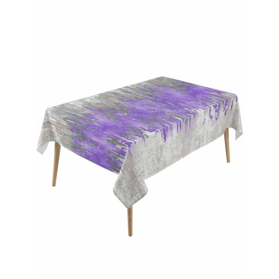 Purple Grey Abstract Rectangle Tablecloth, Gradient Geometric Graffiti Modern Art Waterproof & StainResistant Tablecloth, Washable Oil-proof Table Cover for Dining/Party/Wedding/Buffet 54x108 In