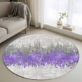 thumbnail image 1 of Purple Grey Abstract Round Area Rug 3.3Ft Washable Circle Rugs for Dining Room Table, Gradient Geometric Graffiti Modern Art Non-Slip Carpet Floor Mats Indoor Outdoor Carpet Runner Home Decor, 1 of 8