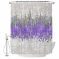 thumbnail image 1 of Purple Grey Abstract Shower Curtain, Waterproof Shower Curtains for Bathroom, Gradient Geometric Graffiti Modern Art Washable Fabric Bathtub Curtain Set Bath Decor with 12 Hooks 48"x72", 1 of 8