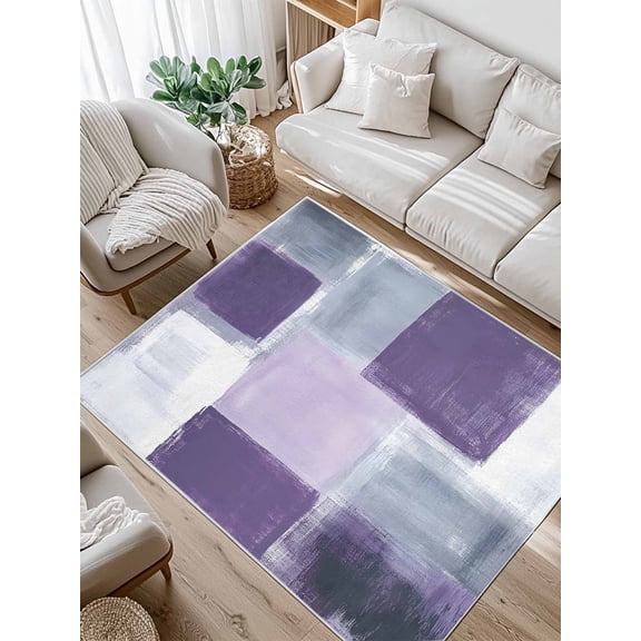 Purple Grey Area Rug for Bedroom 5x7 Ft Graffiti Art Abstract Mottled Texture Modern Super Soft fuzzy Throw Rug Non-Slip Fluffy Plush Indoor Floor Carpet for Living Room Nursery Home Decor