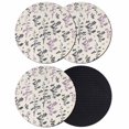 thumbnail image 1 of Purple Grey Botanical Coasters Set of 4, Absorbent Coasters for Drinks, Rustic Country Spring Floral Summer Leaf Coaster for Desk Coffee Table Protection, Home Decor House Warming Gifts 4", 1 of 8
