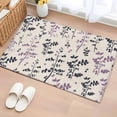 thumbnail image 1 of Purple Grey Botanical Entryway Rug 2'x3'&nbsp; Non Slip Front Door Mats, Rustic Country Spring Floral Summer Leaf Entrance Rugs Indoor Outdoor Carpet, Floor Mats Small Area Rug for Bedroom Kitchen, 1 of 8