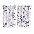 thumbnail image 1 of Purple Grey Botanical Kitchen Curtains Window Panels, Watercolor Spring Floral Summer Leaf Insulated Window Treatment Curtain, Grommet Curtains for Bedroom/Living Room/Bathroom, 2 Piece 52"Wx63"L, 1 of 8
