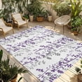 thumbnail image 1 of Purple Grey Botanical Outdoor Rug for Patio/Deck/Porch, Non-Slip Large Area Rug 4 x 6 Ft, Spring Floral Summer Farmhouse Indoor Outdoor Rugs Washable Area Rugs, Reversible Camping Rug Carpet Runner, 1 of 8