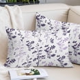 thumbnail image 1 of Purple Grey Botanical Pillow Covers 24"x36", Watercolor Spring Floral Summer Leaf Soft Brushed Microfiber Breathable Throw Pillow Covers, Pillowcase with Zipper for Couch Sofa Bedroom Living Room, 1 of 9