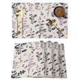 thumbnail image 1 of Purple Grey Botanical Placemats Set of 4, Rustic Country Spring Floral Summer Leaf Placemats for Dining Table, Place Mats for Kitchen Tabletop, Waterproof Wipeable Dining Table Mats Set, 1 of 9