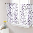 thumbnail image 1 of Purple Grey Botanical Sheer Curtains 54 Inch Length 2 Panels Set Window Treatments, Spring Floral Summer Farmhouse Rod Pocket Semi Curtains for Living Room/Bedroom/Kitchen Décor, 104"W x 54"L, 1 of 7